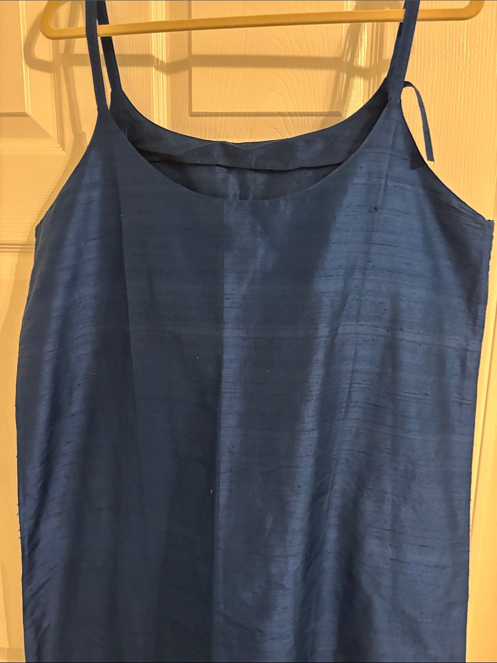 Sleeveless Navy Blue Slip Dress - Classic Minimalist Style - Picture 3 of 4